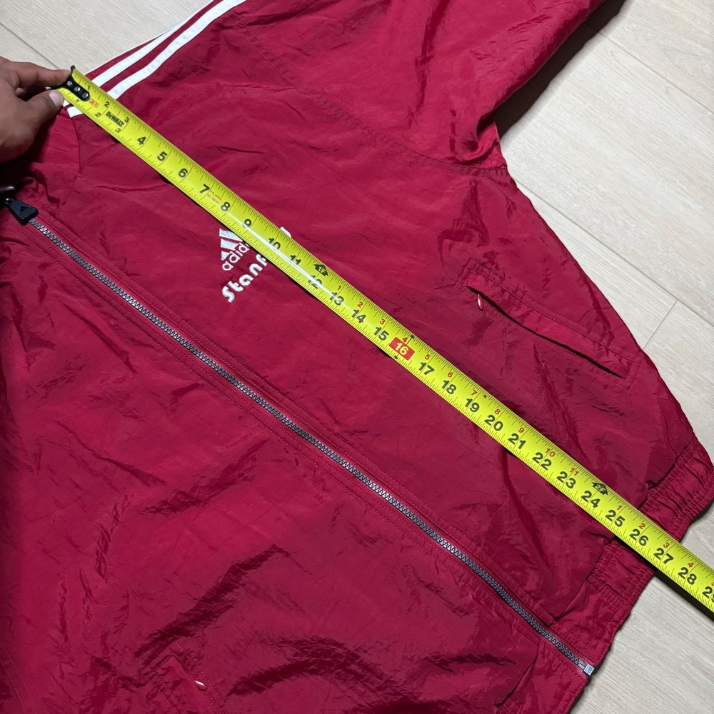 Adidas Windbreaker puff Jacket Mens Medium Red Vintage Full Zip - Picture 7 of 8